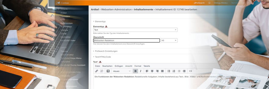 Webredaktion  - Wir pflegen und aktualisieren den Inhalt Ihrer Websites - TGS Webservices - Online- und Digital Marketing-Agentur